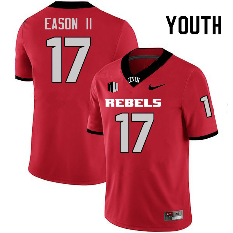 Youth #17 Nijrell Eason II UNLV Rebels College Football Jerseys Stitched-Scarlet